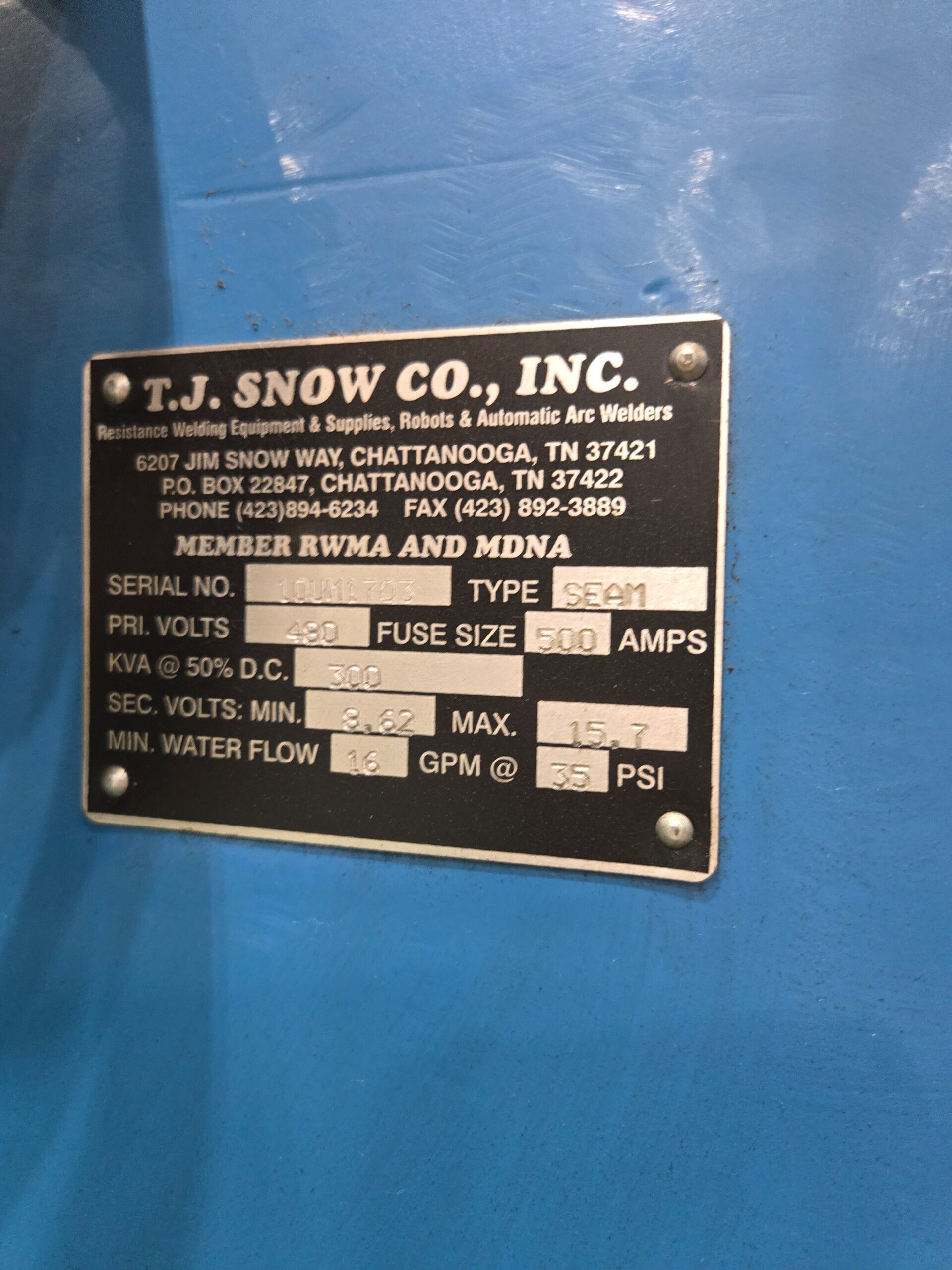 T.J. SNOW 300KVA SEAM WELDER 1