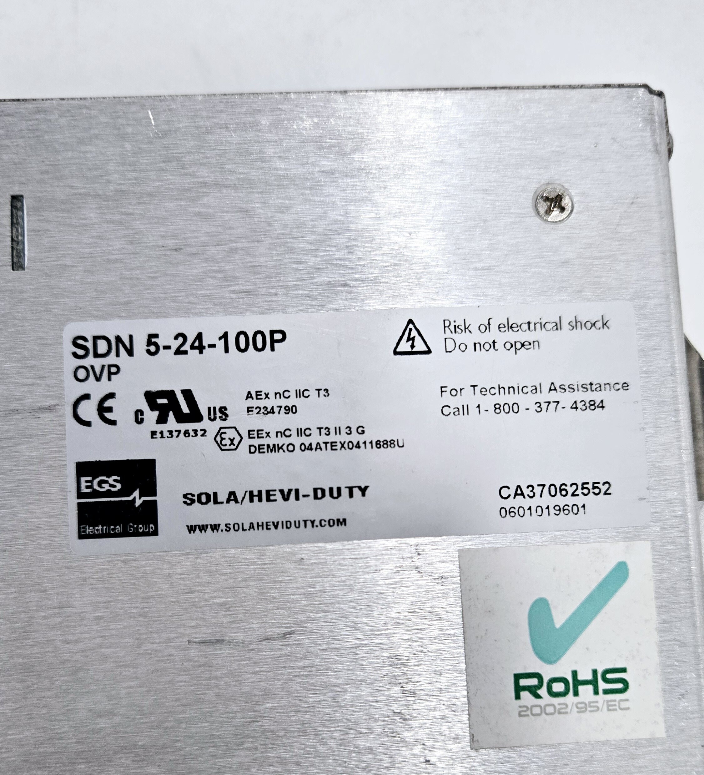 SOLA SDN 5-24-100P 24V 5A DIN Rail Power Supply 120W USED 2