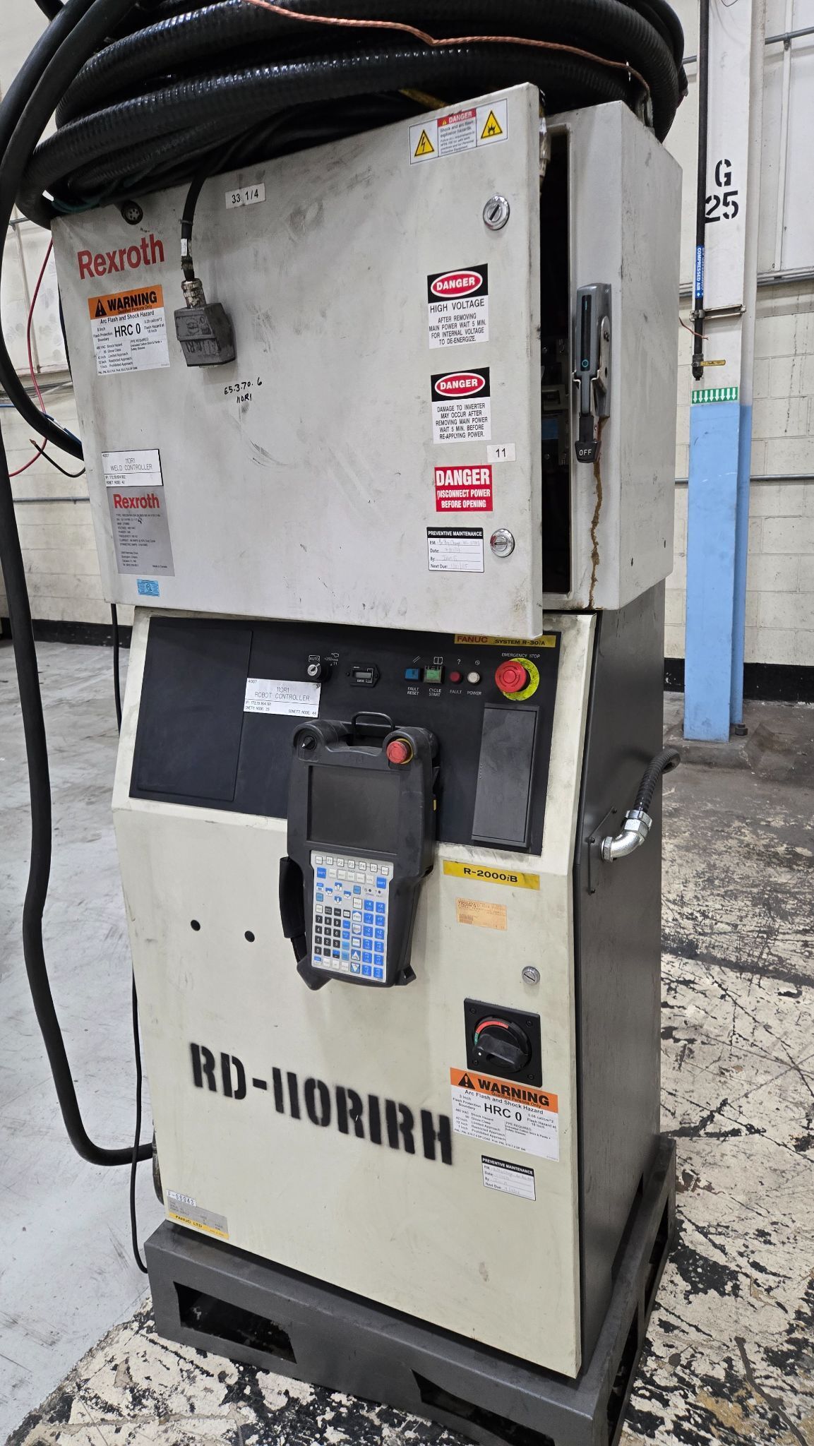 FANUC R-2000iB/210F Complete w/ R-30iA Controls & Rexroth Weld Controller USED 10