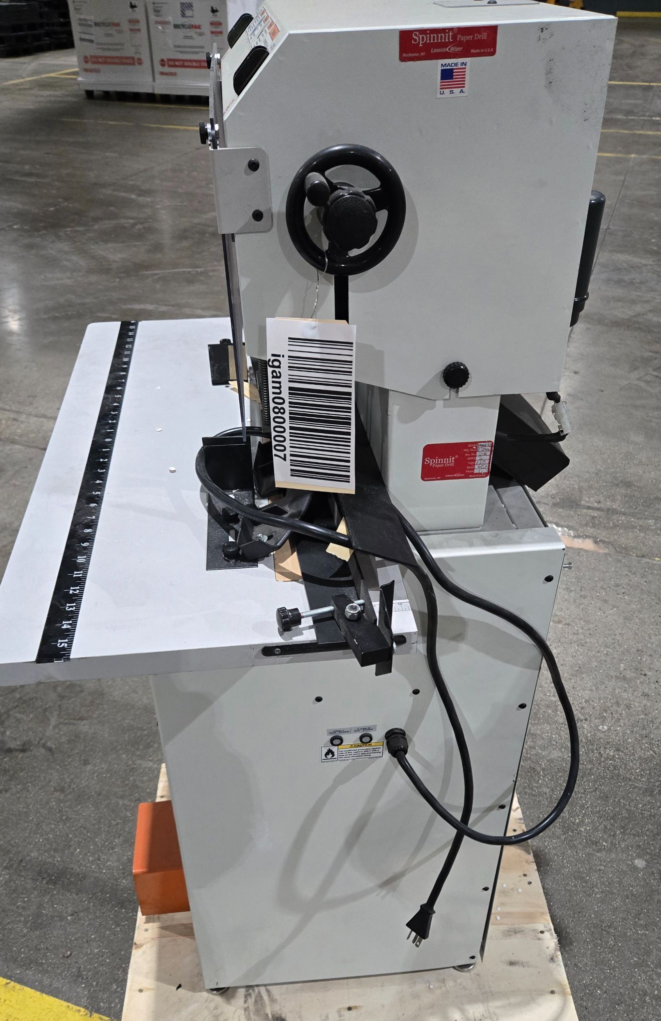 LASSCO WIZER FMMH-3.1 3 SPINDLE PAPER DRILL PRESS USED 4
