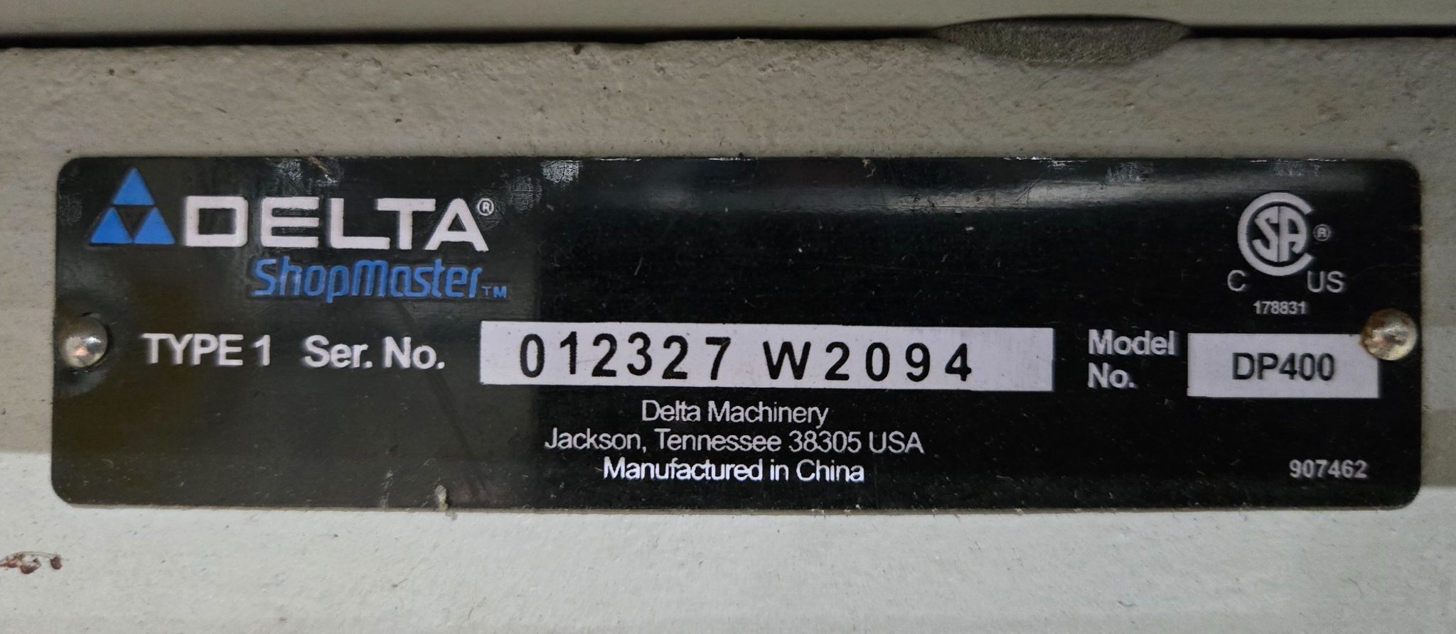 DELTA DP400 DRILL PRESS 3/4 HP 1720 RPM USED 7