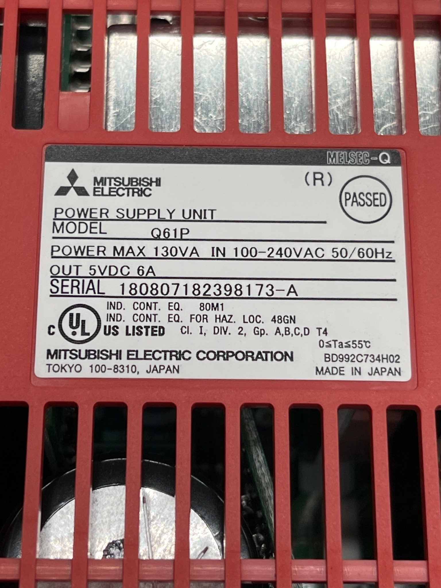 MITSUBISHI ELECTRIC Q61P Power Supply Module USED 4