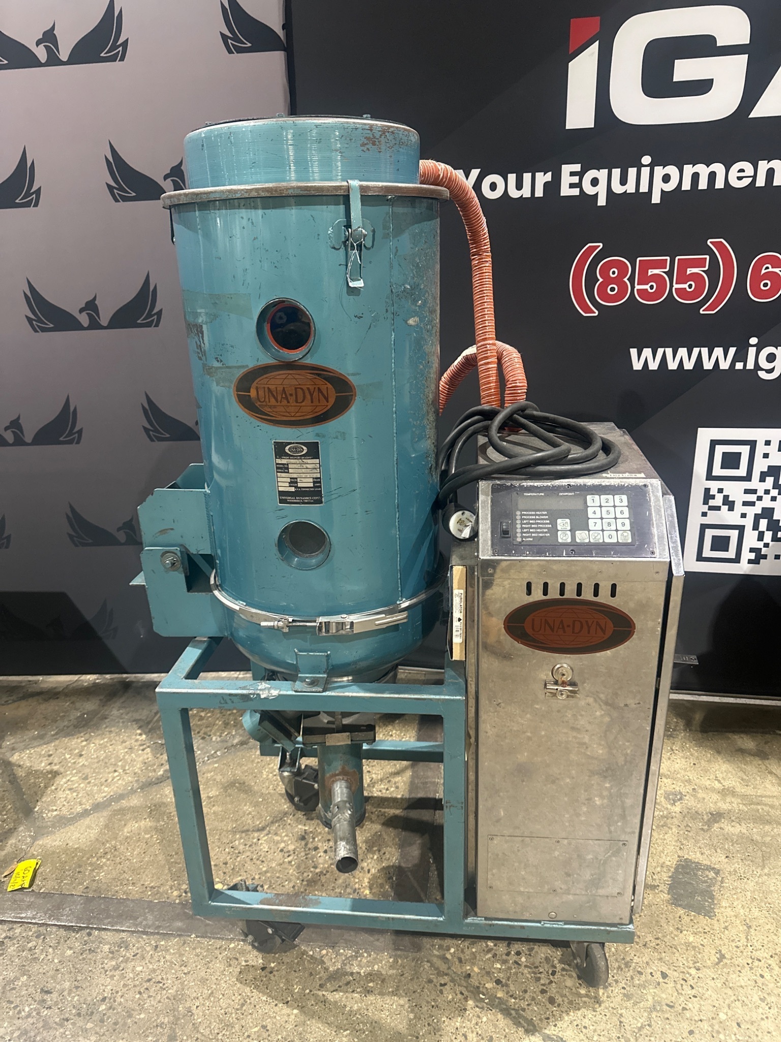 UNA-DYN UDC-30 Auto Mini-Dryer w/ 100# Modular Hopper USED 0