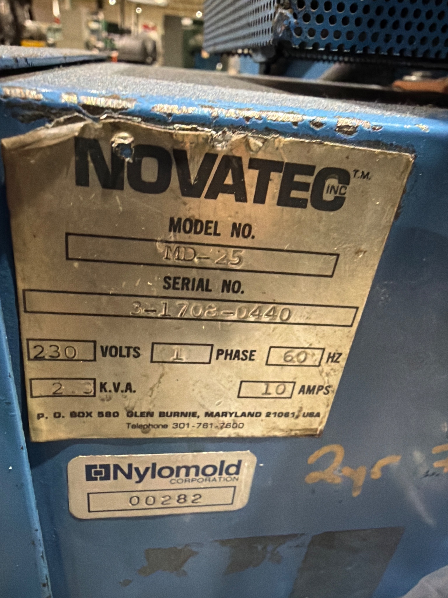 NOVATEC MD-25 Desiccant Dryer w/ 100lb Hopper USED 4