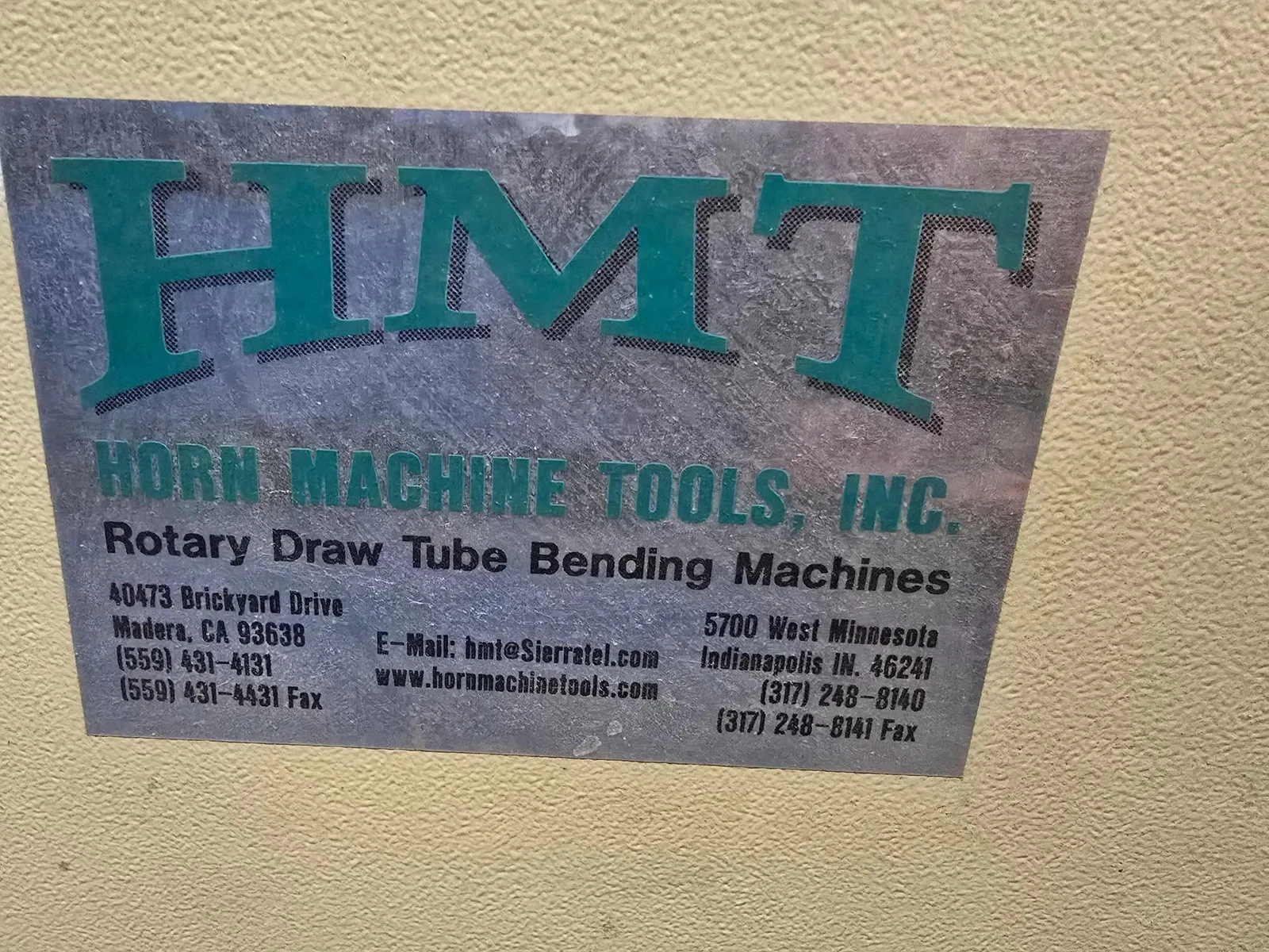 HORN HMT CNC 50TSRE TUBE BENDER - USED - Image 13
